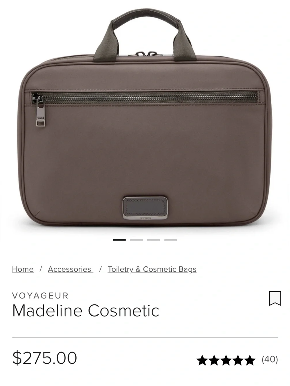 Tumi SET Tyler Crossbody Bag in Taupe Brown and Cosmetic Case